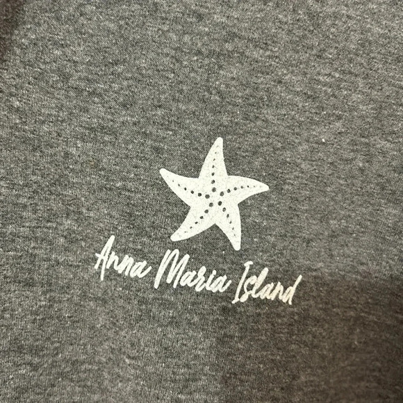 Anna Maria Island gray hoodie sweatshirt size large tie in front - Picture 2 of 5